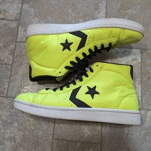 Converse One Star Neon Yellow Mid Rise Sneakers - 12/13.5